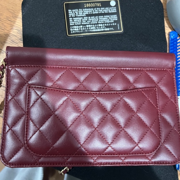 Beautiful Chanel Wallet on Chain- awesome color.  In excellent condition. - Picture 6 of 10